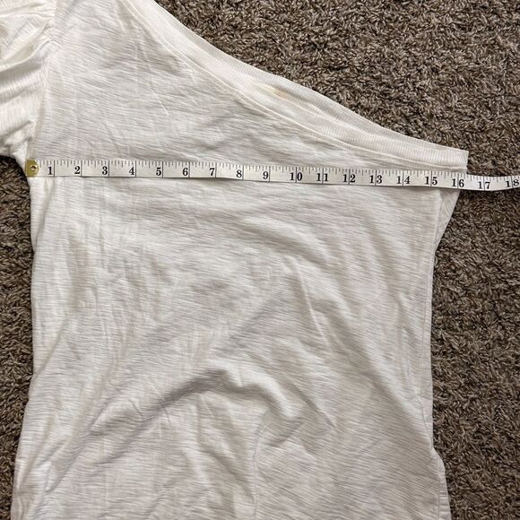 Nation One Shoulder Prima Cotton White T-Shirt - Picture 3 of 6